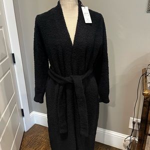 UGG robe cozy knit textured fabric NWT black only